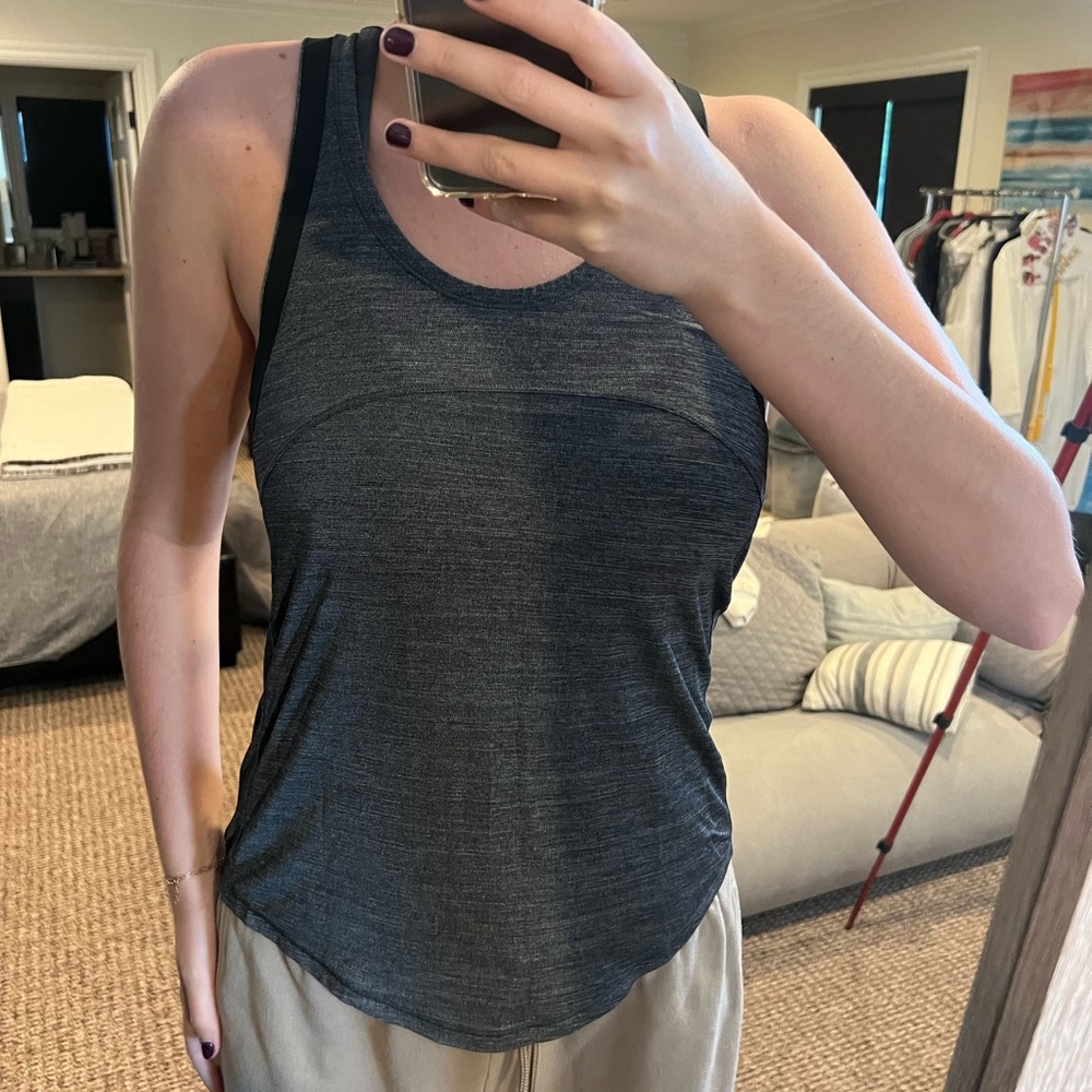 Lululemon Gray Black Workout Tank Top Size 4